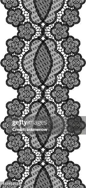 black seamless lace - black lace background stock illustrations