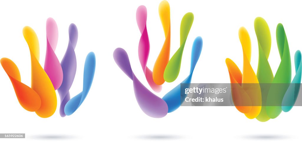 Hand Vector Abstract Colorful Abstract Hand High-Res Vector Graphic - Getty Images