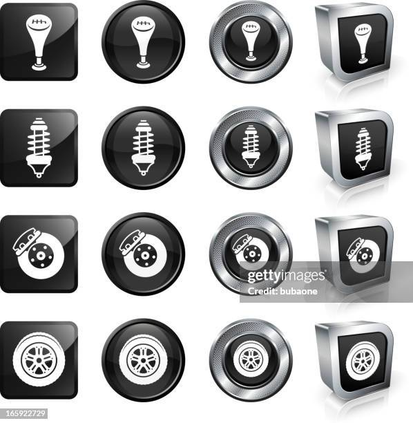 car parts royalty free vector button set - car plant stock illustrations