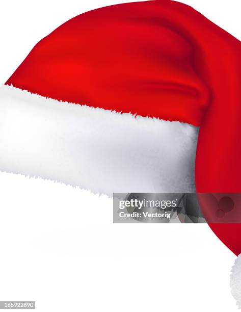 illustrazioni stock, clip art, cartoni animati e icone di tendenza di cappello da babbo natale - cappello babbo natale