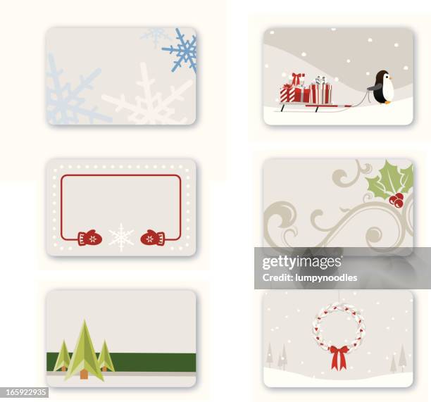 holiday gift cards - tobogganing 幅插畫檔、美工圖案、卡通及圖標