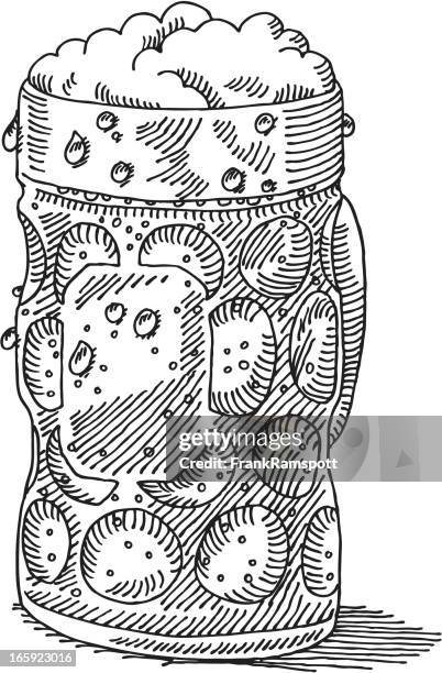 beer fest beer stein drawing - 1 liter stock illustrations