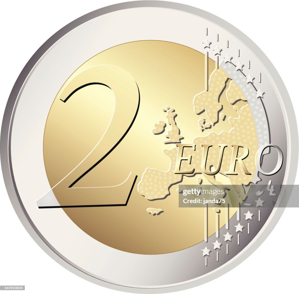 Two euro coin - Vector