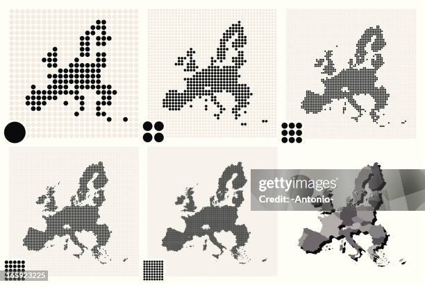 ドット入りのマップを欧州連合の種類の分解能 - eu 地図点のイラスト素材／クリップアート素材／マンガ素材／アイコン素材