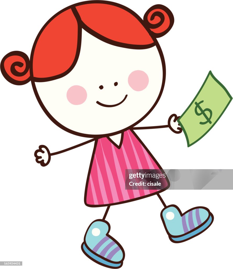 Mädchen mit dollar-Schein