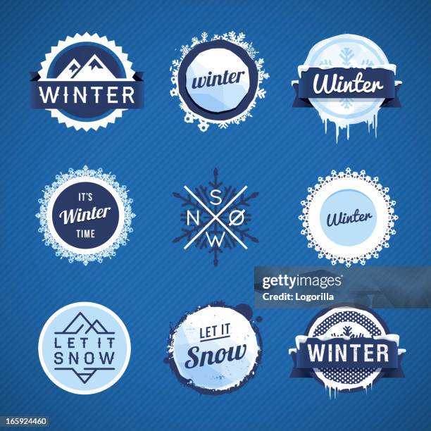 winter vector badges - frost stock illustrations