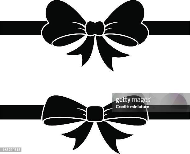 black bow - tied bow stock illustrations