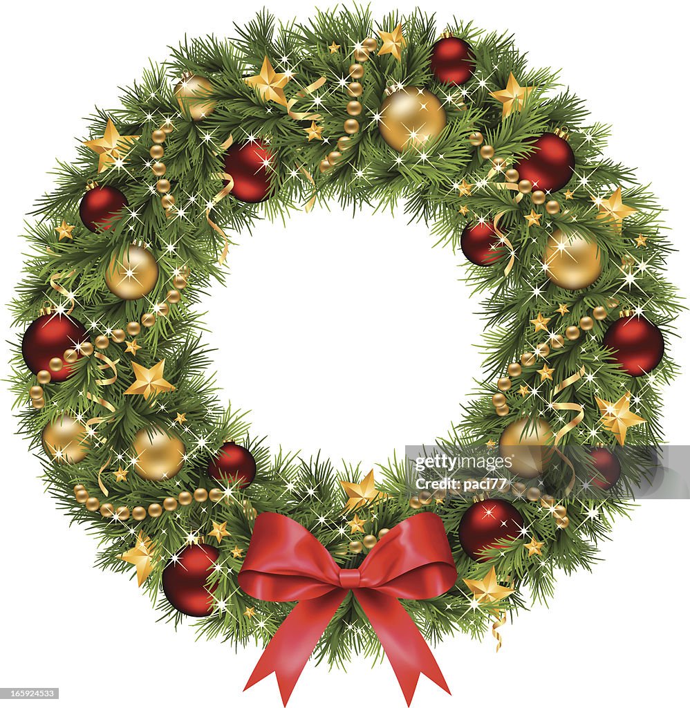 クリスマスのリース(ベクトル)