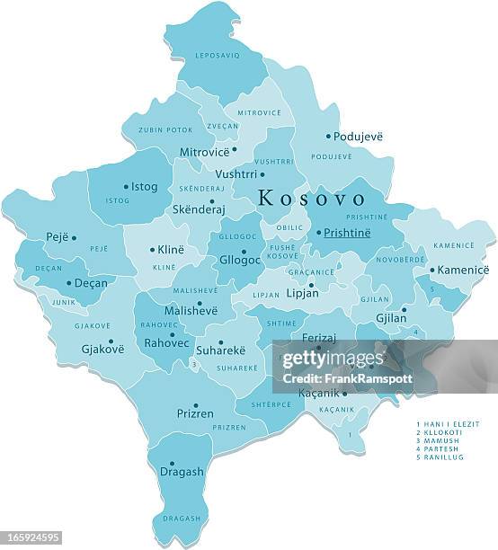 kosovo vector map regions isolated - kosovo stock illustrations