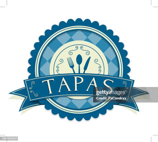 retro tapas sign - tapas stock illustrations