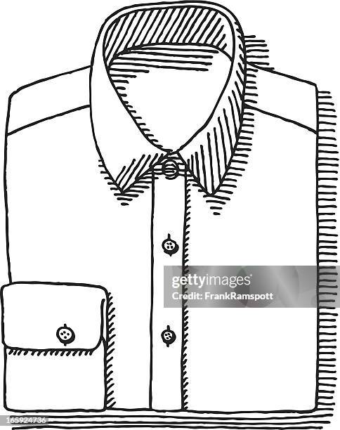 folded button down shirt drawing - 恤衫 幅插畫檔、美工圖案、卡通及圖標