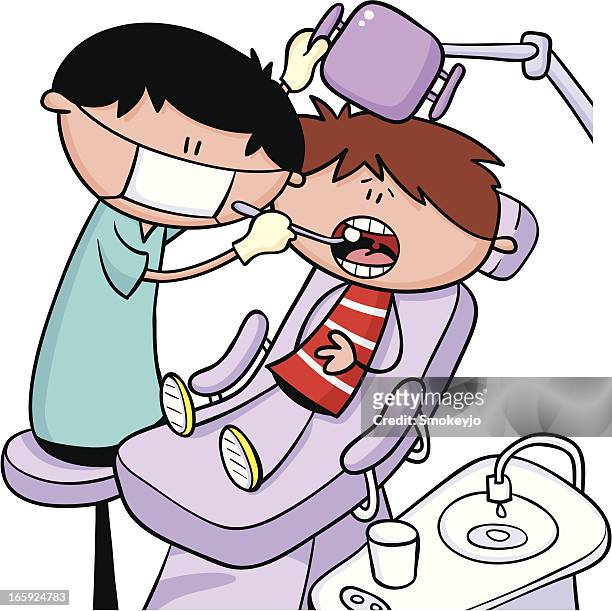 boy at dentists - dentista vector stock illustrations