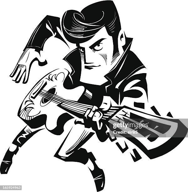 ilustraciones, imágenes clip art, dibujos animados e iconos de stock de rockabilly hombre - rockabilly