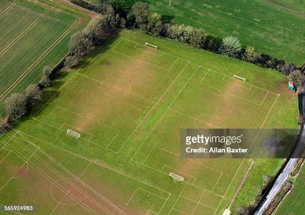 aerial view of football pitches - exeter england stock-fotos und bilder