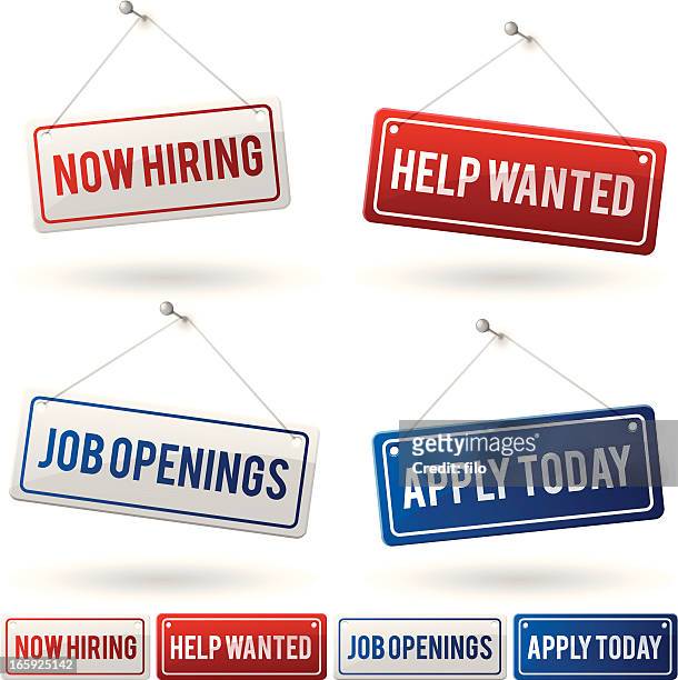 ilustraciones, imágenes clip art, dibujos animados e iconos de stock de señal de trabajo - job search