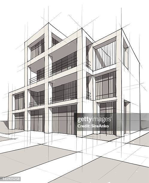 architecture - office window frame stock illustrations