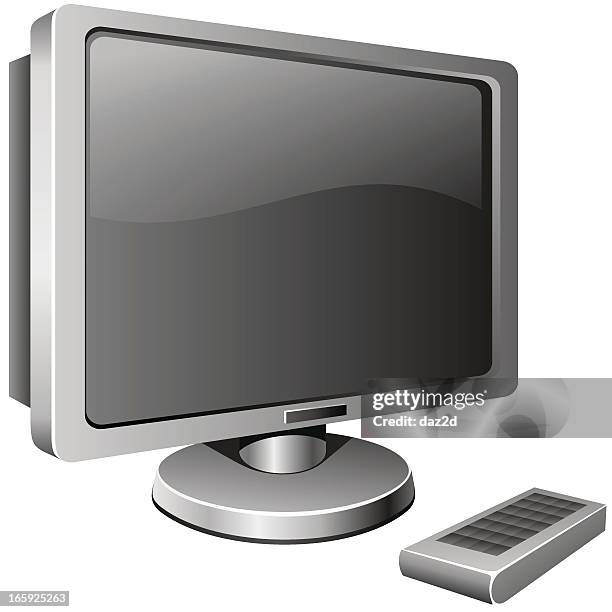 stockillustraties, clipart, cartoons en iconen met widescreen tv - lcd television