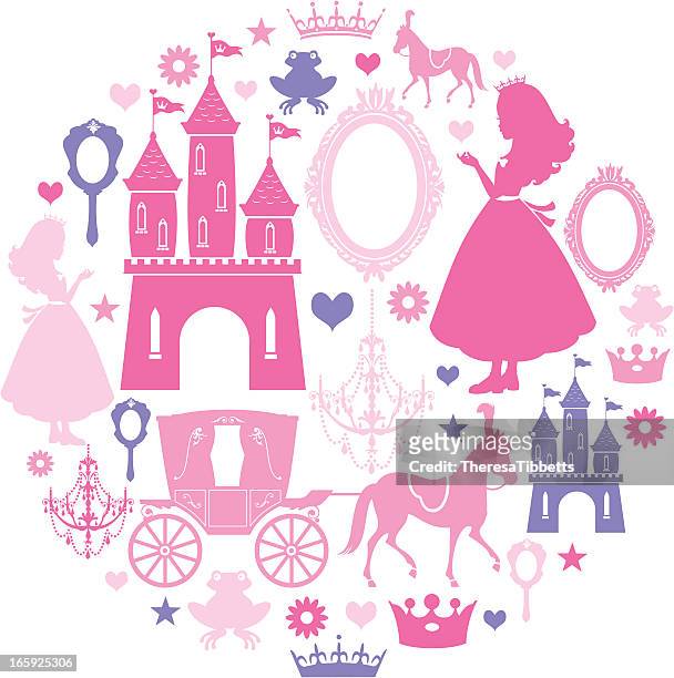 princess icon set - princess stock illustrations