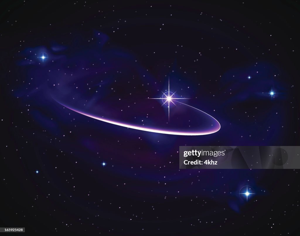 Vector Shooting Star with Elliptic Light Trail