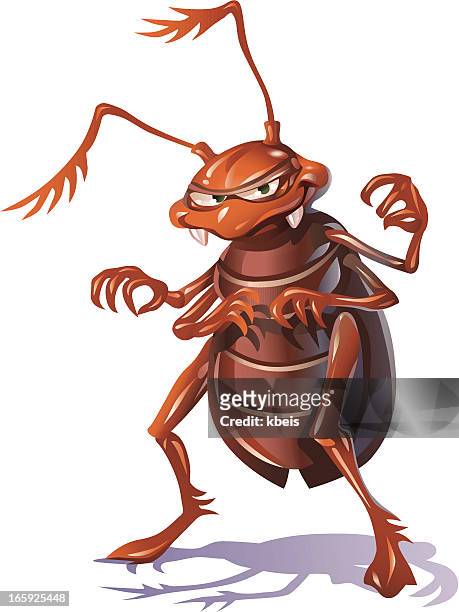 mean bug - ugly cartoon characters stock illustrations