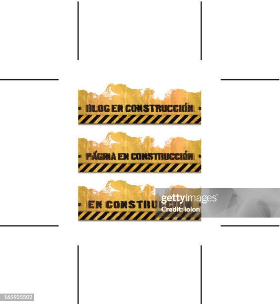 three seamless spanish under construction backgrounds - 3 pointer stock illustrations