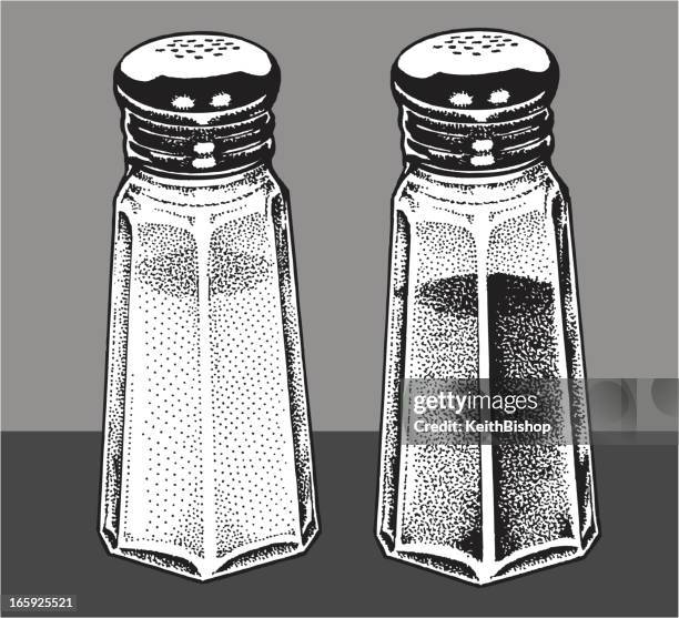 salt and pepper shakers - pepper shaker stock illustrations