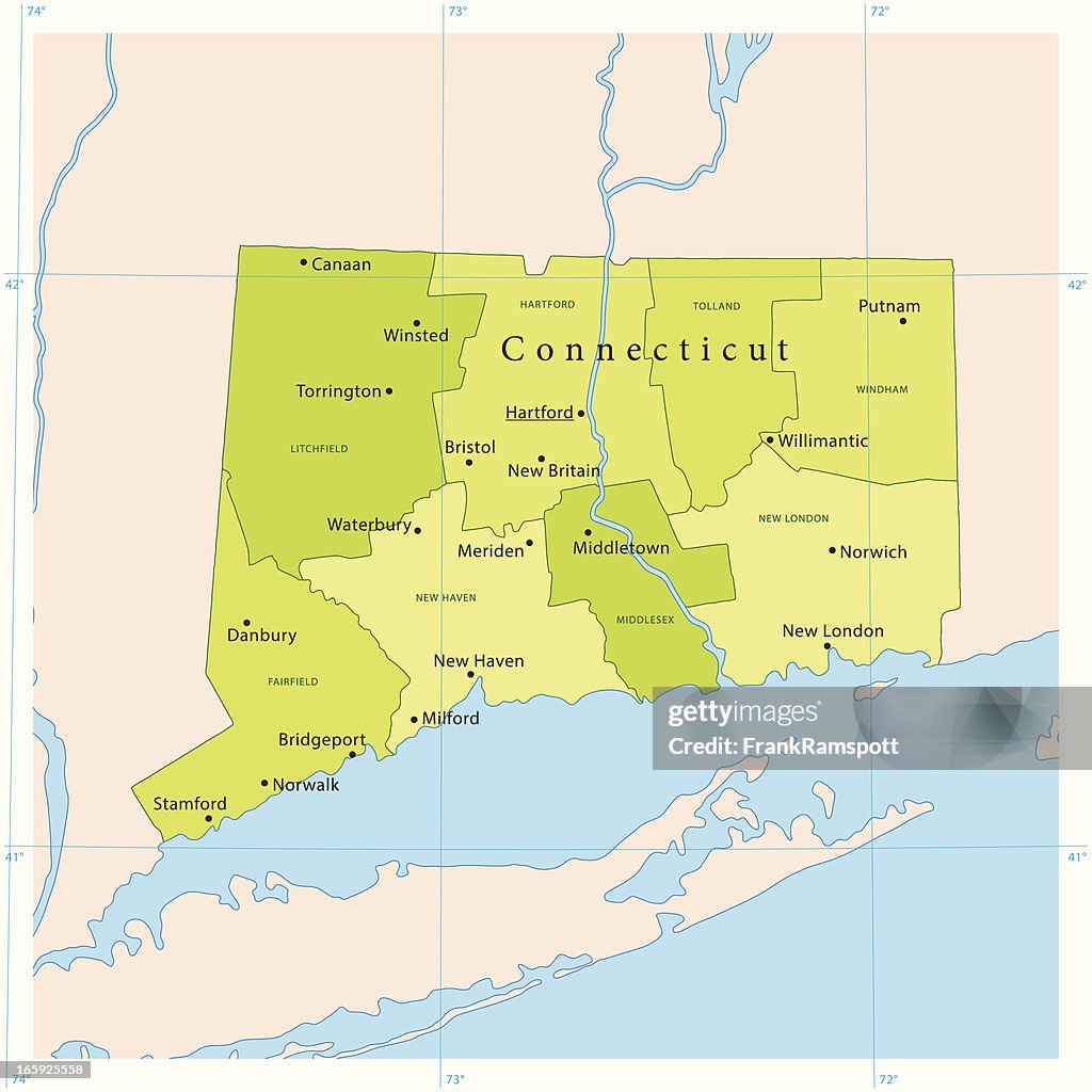Connecticut Vector Map