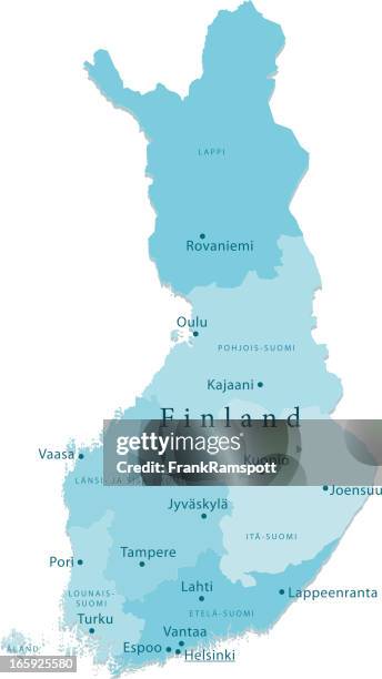 finland vector map regions isolated - finland map stock illustrations