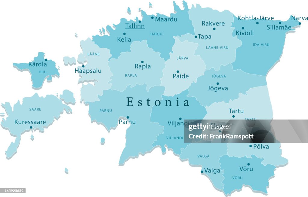 Estonia Vector Map Regions Isolated