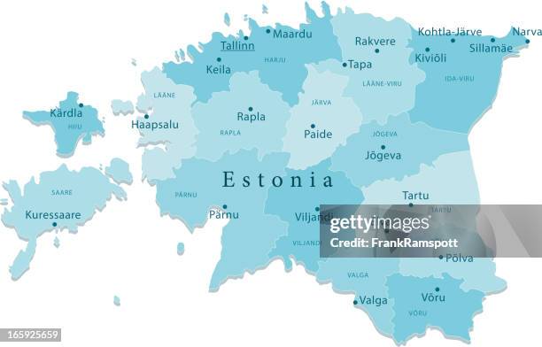 estonia vector map regions isolated - harjumaa stock illustrations