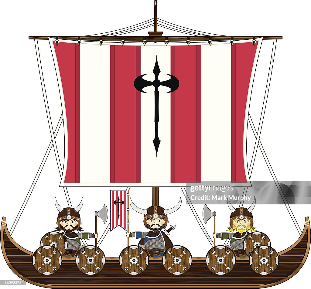 Viking Warriors on Warship
