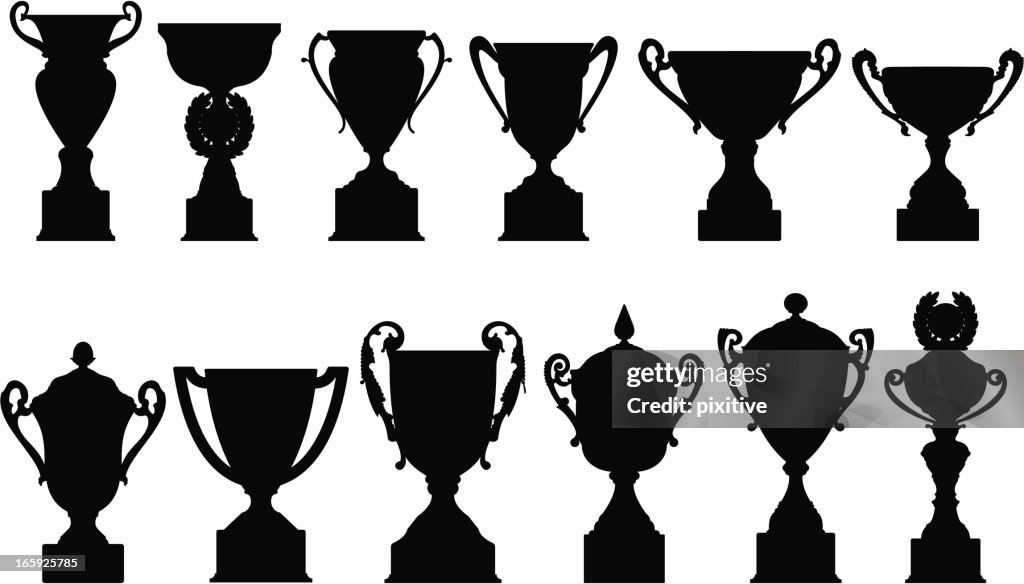 Deporte siluetas de trofeos