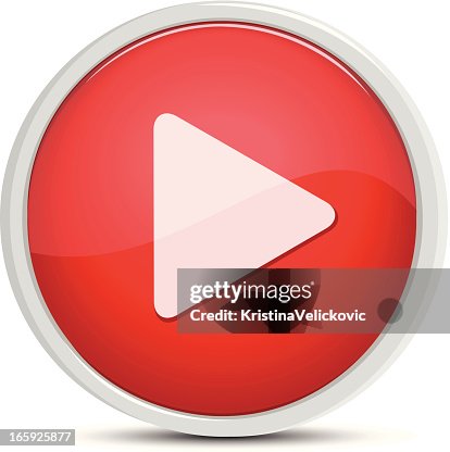 Vector graphic red play button Vector graphic red play button