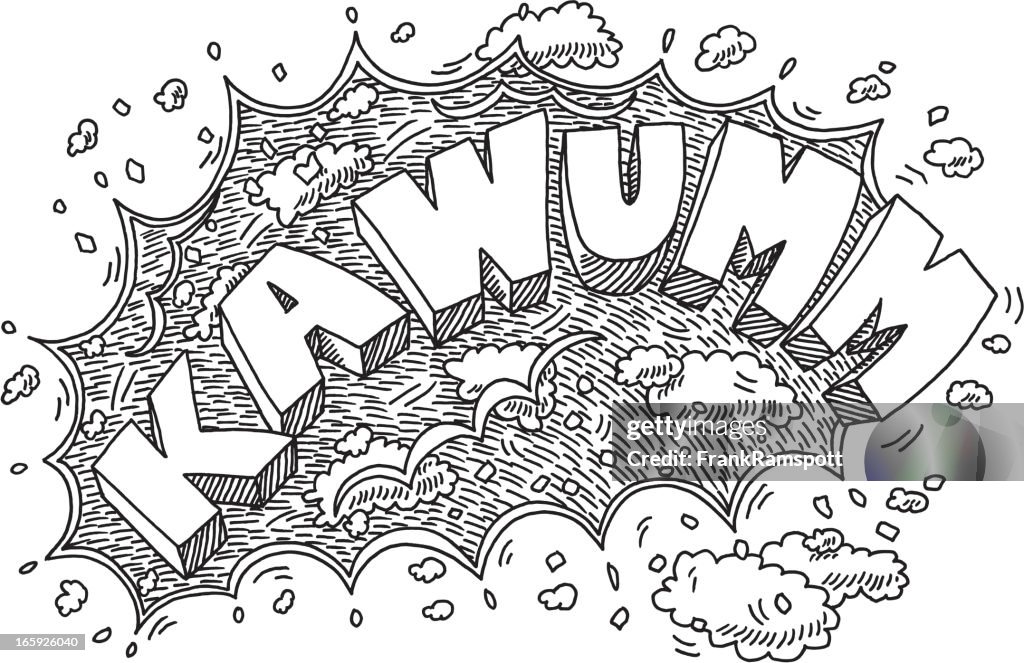 Exploding Letters Drawing Explosion Drawing Comic