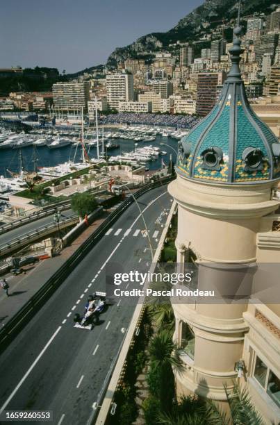 Damon Hill from Great Britain drives the Rothmans Williams Renault Williams FW17 Renault V10 during practice for the Formula One Grand Prix of Monaco...