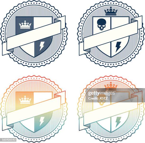 university modern emblem - college crest stock illustrations