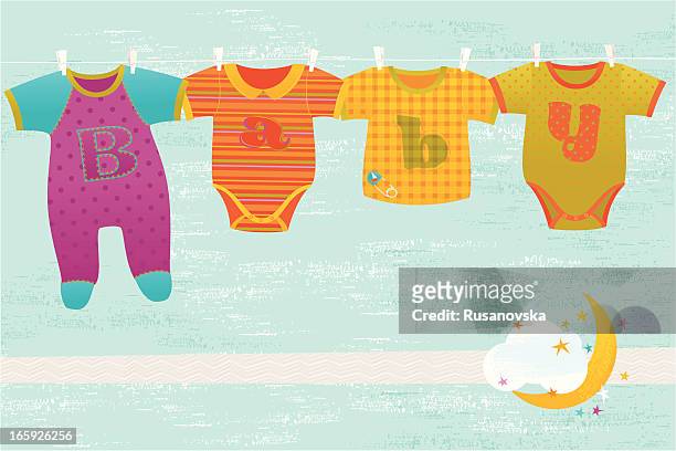 baby greeting card - baby clothing stock illustrations