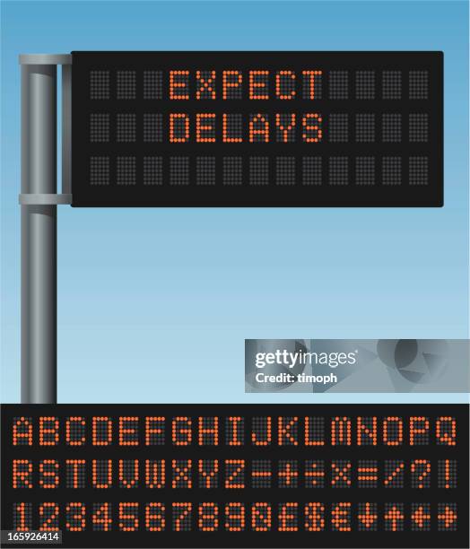 illustrations, cliparts, dessins animés et icônes de variable panneau de message - signalisation-routière