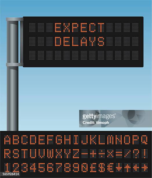 variable message sign - information sign stock illustrations
