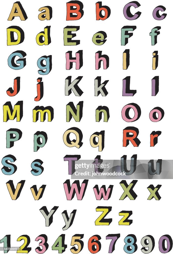 Chunky Rounded Letters Chunky Hand Drawn Lettering High-Res Vector Graphic - Getty Images
