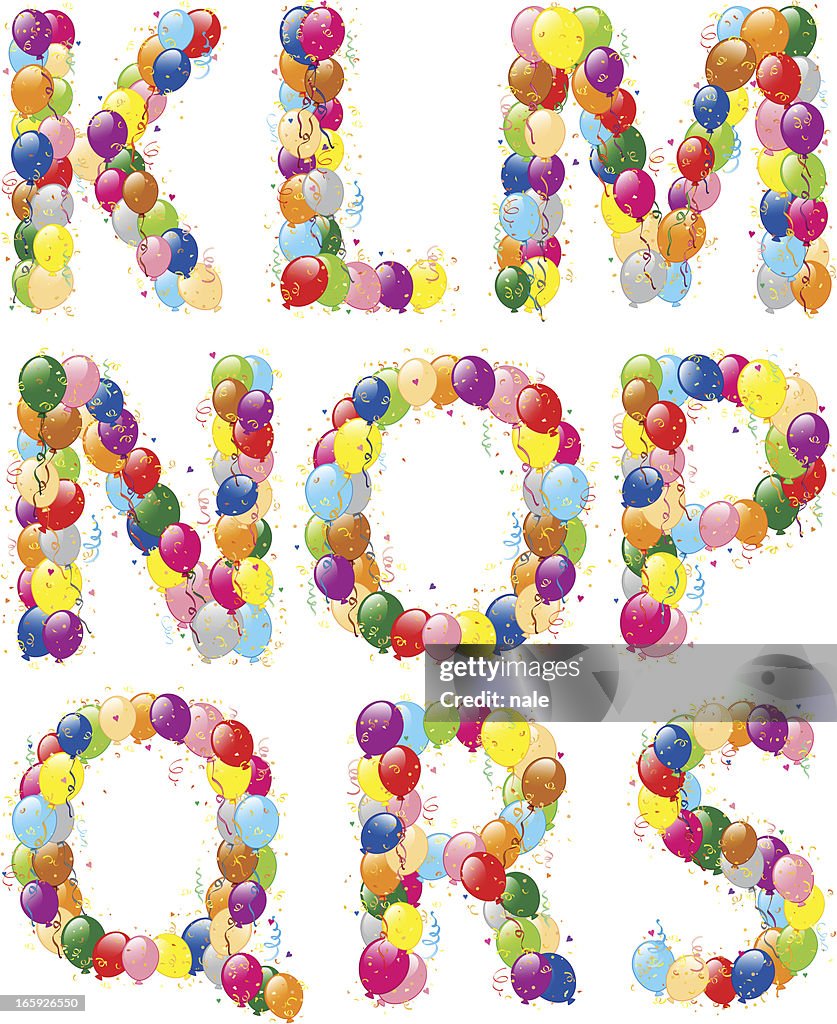 Balloon Display Lettering Decorative Balloons Letters High-Res Vector Graphic - Getty Images