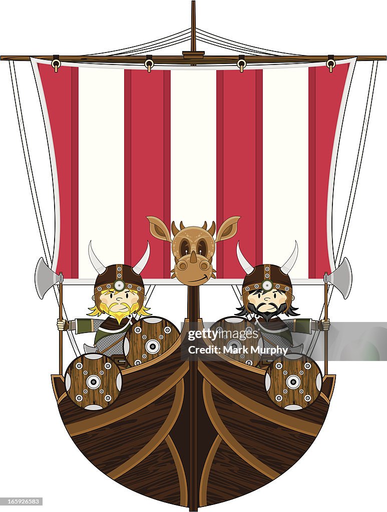 Viking Warriors on Warship