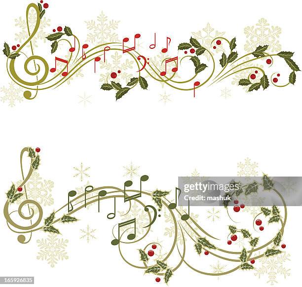 ilustraciones, imágenes clip art, dibujos animados e iconos de stock de música navideña - christmas music