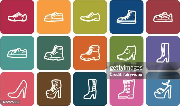 footwear icons - espadrilles stock illustrations