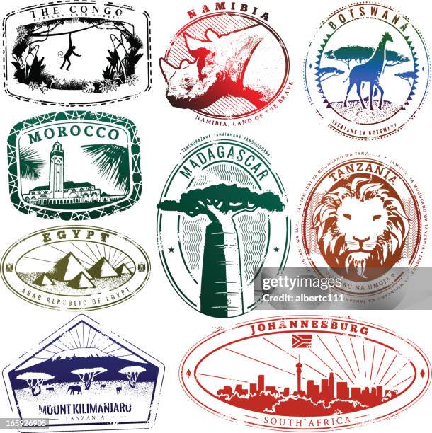 stockillustraties, clipart, cartoons en iconen met passport africa - zuidelijk afrika