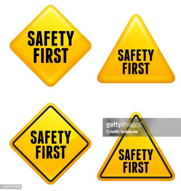 safety first street sign - safety first stock illustrations
