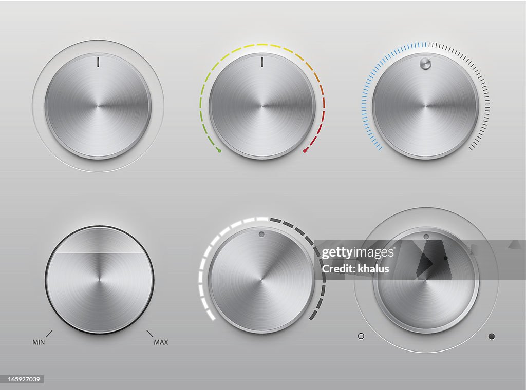 Api Style Knobs Ui Kit Metal Knobs High-Res Vector Graphic - Getty Images