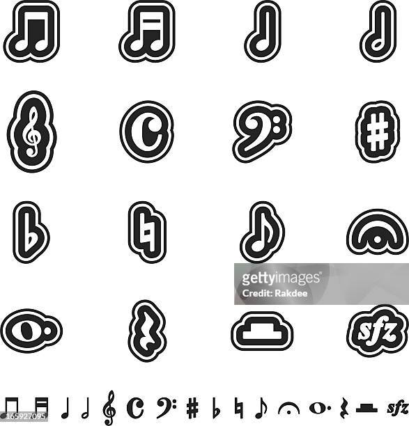 ilustraciones, imágenes clip art, dibujos animados e iconos de stock de silueta de iconos de la música nota - nota musical negra