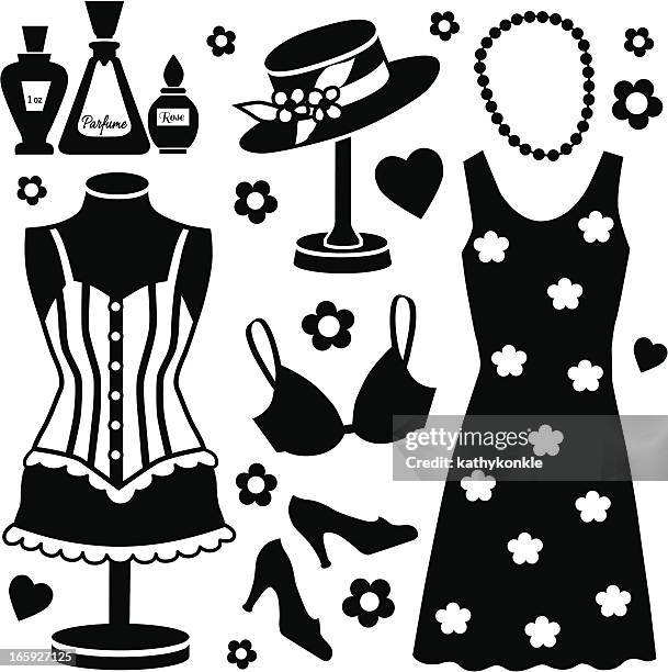 women's clothing design elements - small store stock illustrations
