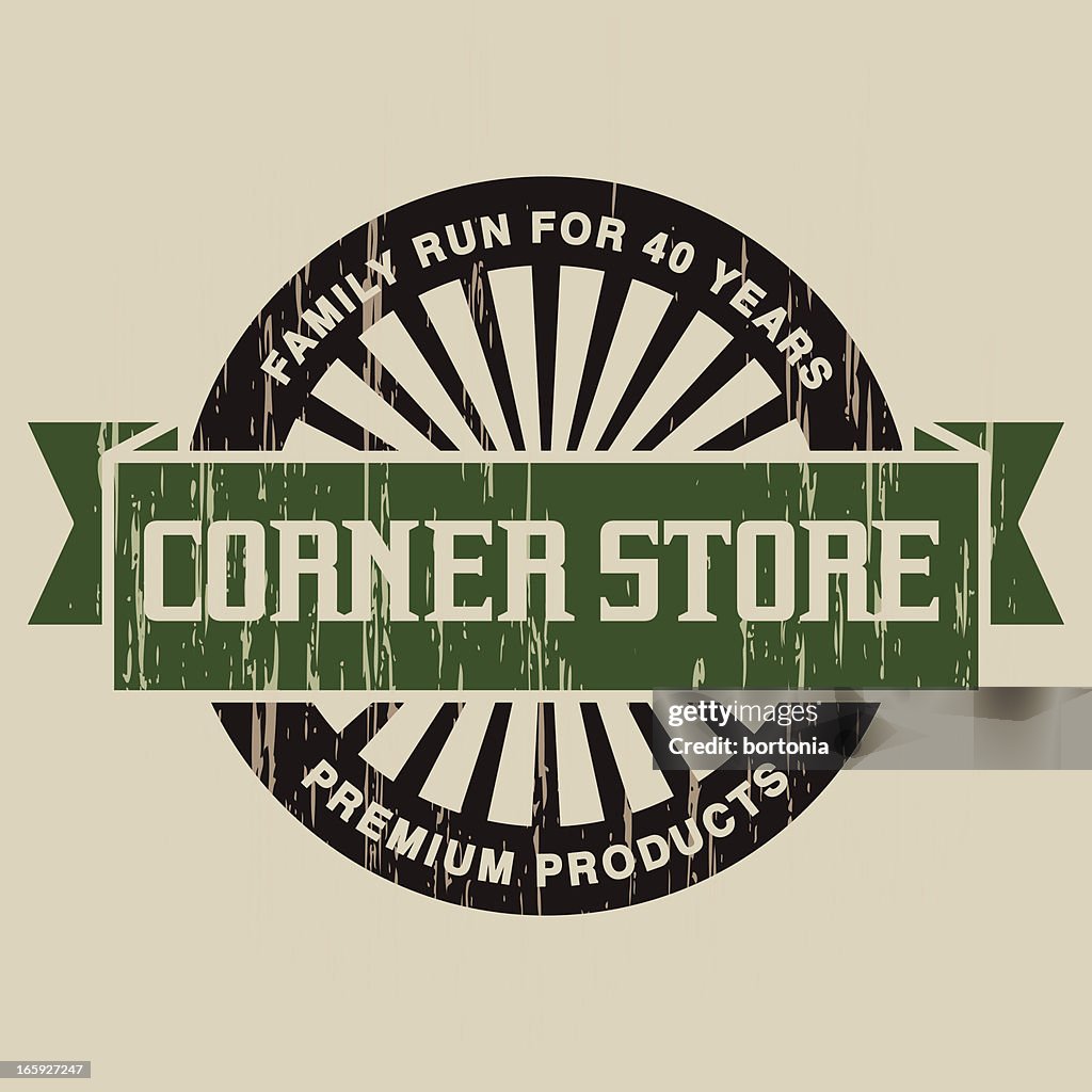 Corner Store Sticker Vintage Corner Store Label High-Res Vector Graphic - Getty Images